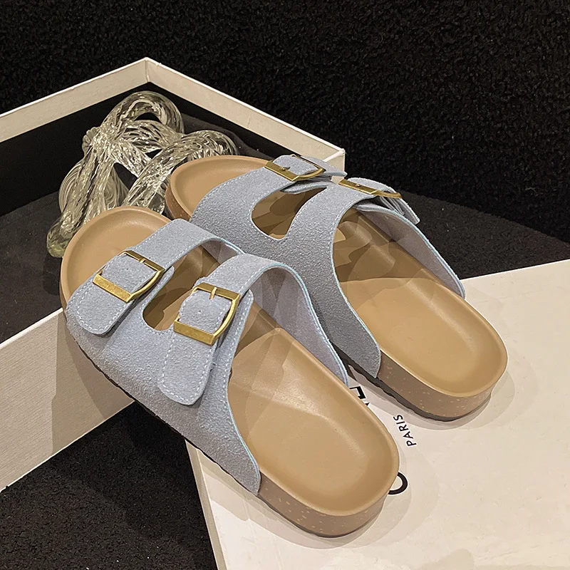 Sandalias planas de corcho para Mujer, zapatos informales con hebilla | Zapatos y calzado · Omeda.es - Imagen 27