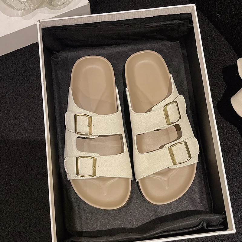 Sandalias planas de corcho para Mujer, zapatos informales con hebilla | Zapatos y calzado · Omeda.es - Imagen 31