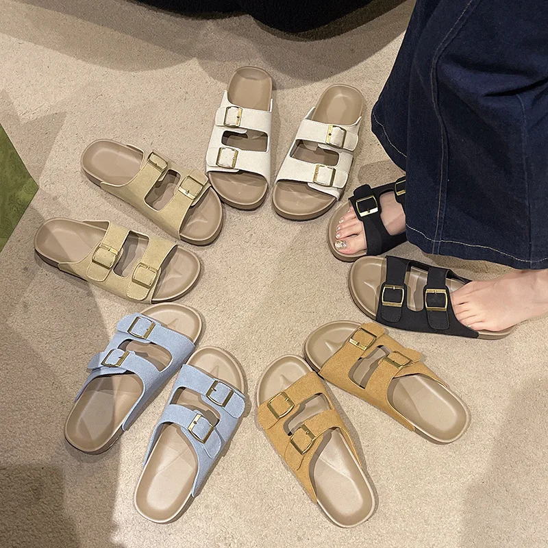 Sandalias planas de corcho para Mujer, zapatos informales con hebilla | Zapatos y calzado · Omeda.es - Imagen 4