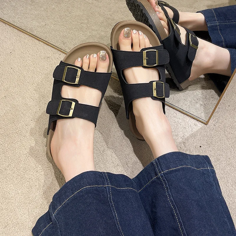 Sandalias planas de corcho para Mujer, zapatos informales con hebilla | Zapatos y calzado · Omeda.es - Imagen 5