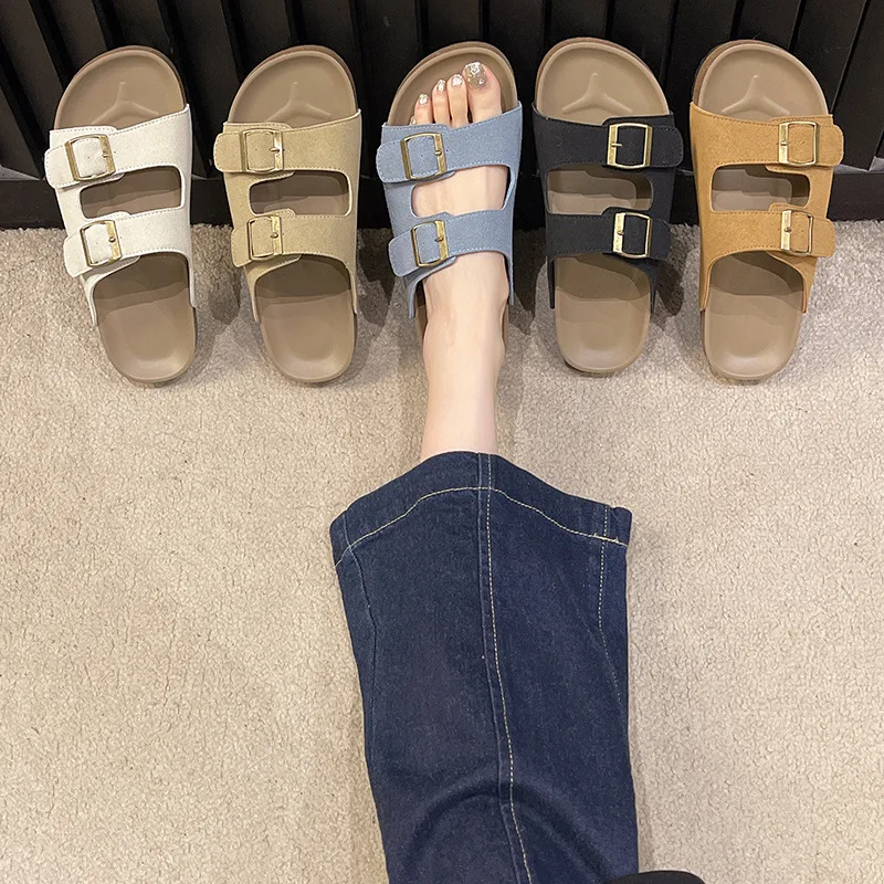 Sandalias planas de corcho para Mujer, zapatos informales con hebilla | Zapatos y calzado · Omeda.es - Imagen 8