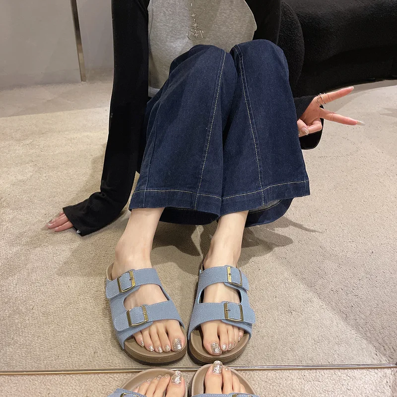 Sandalias planas de corcho para Mujer, zapatos informales con hebilla | Zapatos y calzado · Omeda.es - Imagen 9