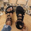 Sandalias planas con punta redonda a la moda para mujer con un pie, | Zapatos y calzado · Omeda.es