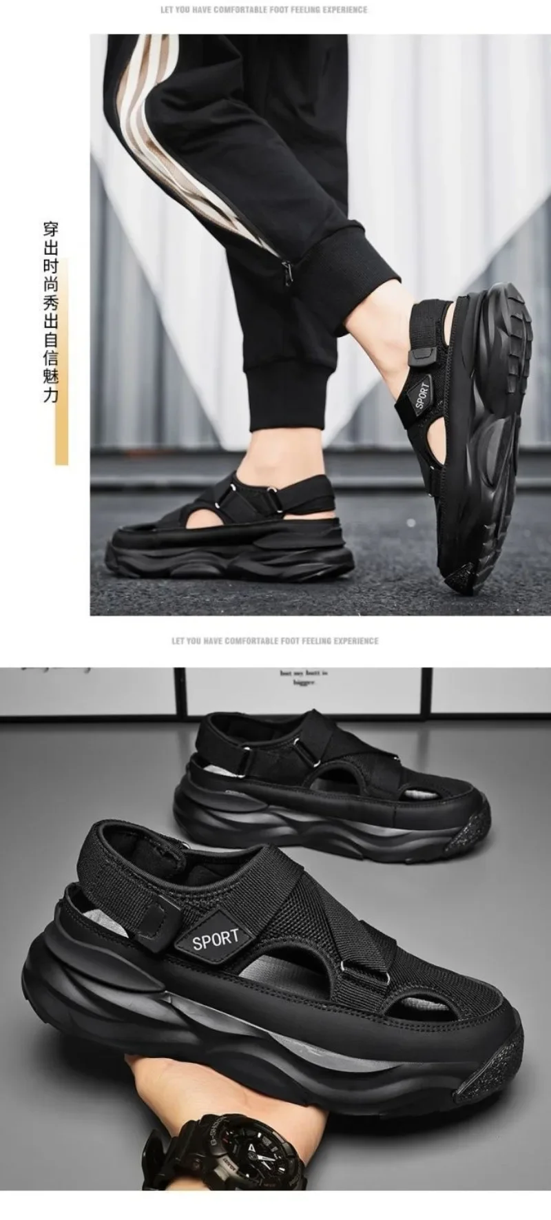 Sandalias de plataforma antideslizantes para hombre, zapatos | Zapatos y calzado · Omeda.es - Imagen 15
