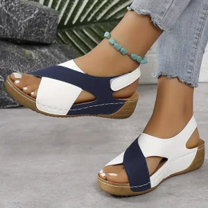 Sandalias de plataforma para mujer, sandalias de colores combinados | Zapatos y calzado · Omeda.es