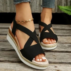 Sandalias de verano para mujer, sandalias de cuña con punta abierta a | Zapatos y calzado · Omeda.es