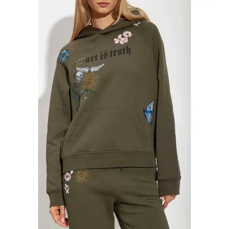 Sudadera con capucha bordada para mujer, ropa de calle verde de | Ropa de mujer · Omeda.es - Imagen 13