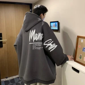 Sudadera con capucha de gran tamaño para hombre, color blanco con | Ropa de hombre · Omeda.es