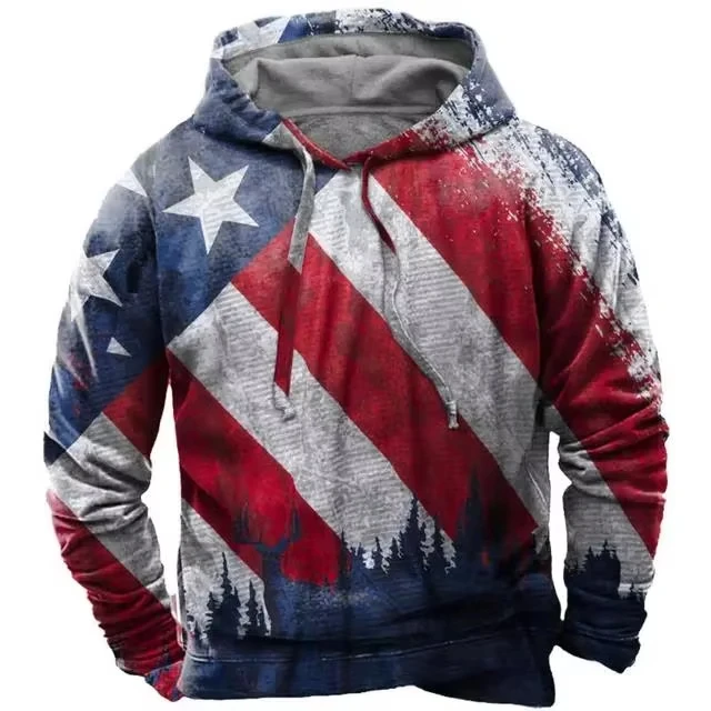 Sudadera con capucha para hombre EE. UU. Bandera Hombre Sudadera con | Ropa de hombre · Omeda.es - Imagen 11