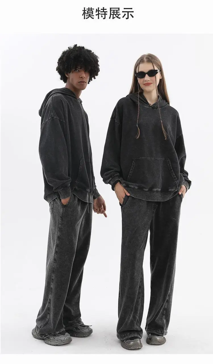 Sudadera con capucha lavada con hombros descubiertos de 380g para | Ropa de hombre · Omeda.es - Imagen 10