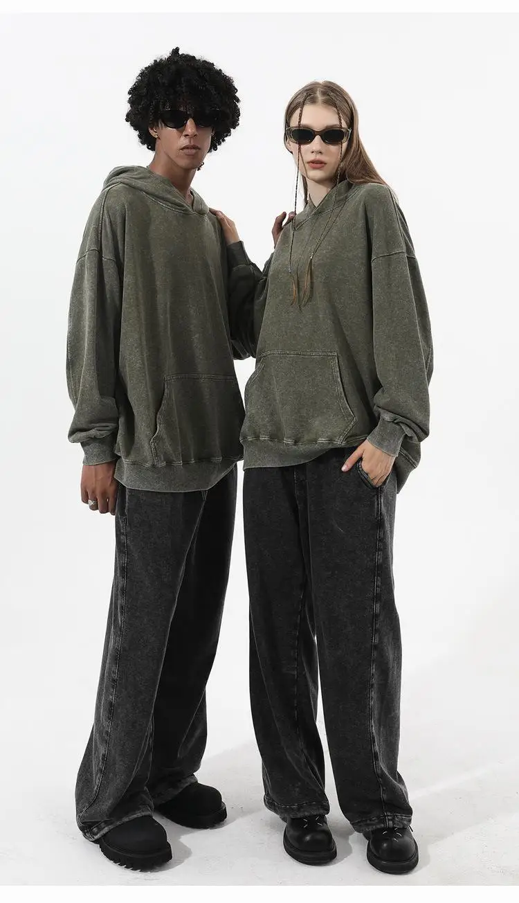 Sudadera con capucha lavada con hombros descubiertos de 380g para | Ropa de hombre · Omeda.es - Imagen 12