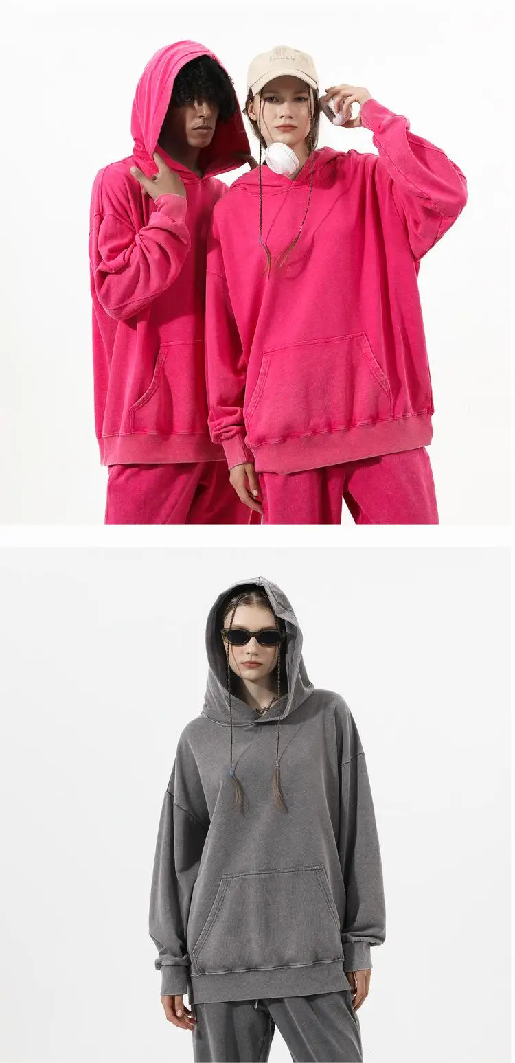 Sudadera con capucha lavada con hombros descubiertos de 380g para | Ropa de hombre · Omeda.es - Imagen 13