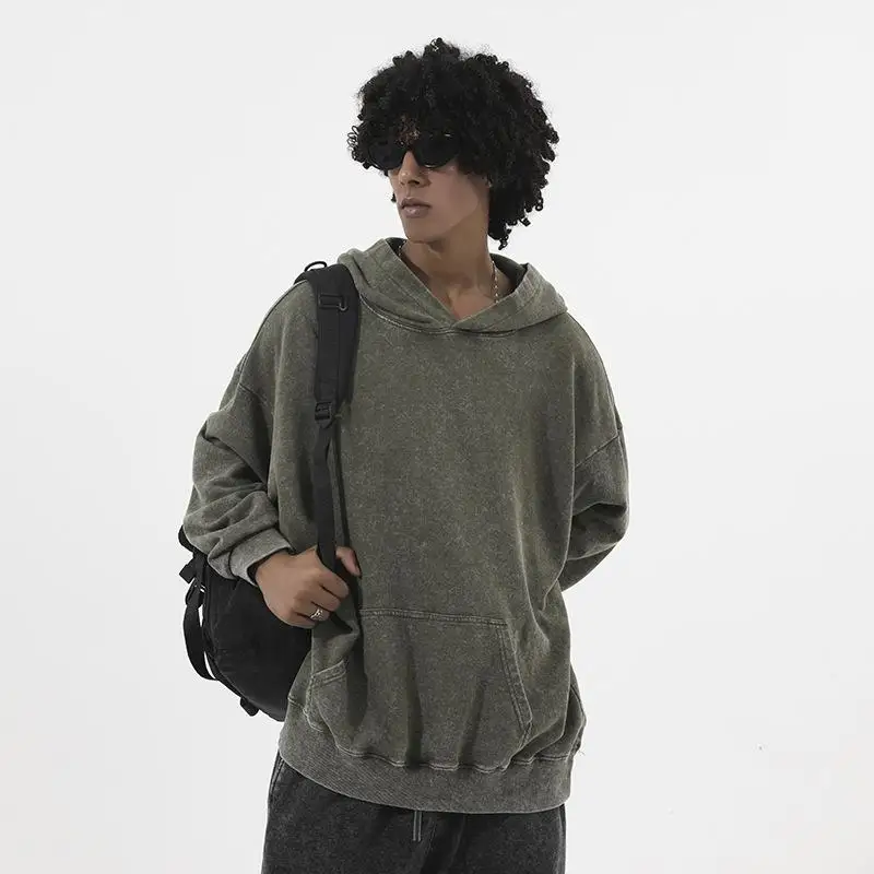 Sudadera con capucha lavada con hombros descubiertos de 380g para | Ropa de hombre · Omeda.es - Imagen 15