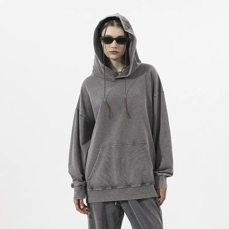 Sudadera con capucha lavada con hombros descubiertos de 380g para | Ropa de hombre · Omeda.es - Imagen 17