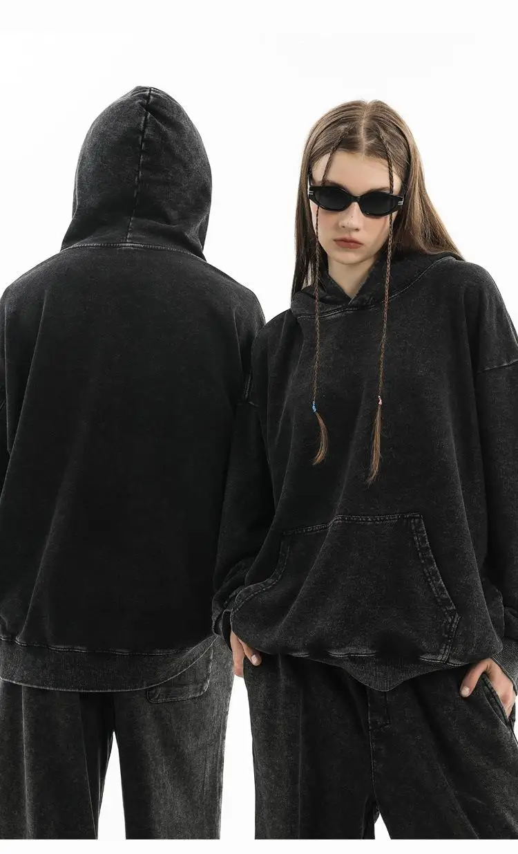 Sudadera con capucha lavada con hombros descubiertos de 380g para | Ropa de hombre · Omeda.es - Imagen 3