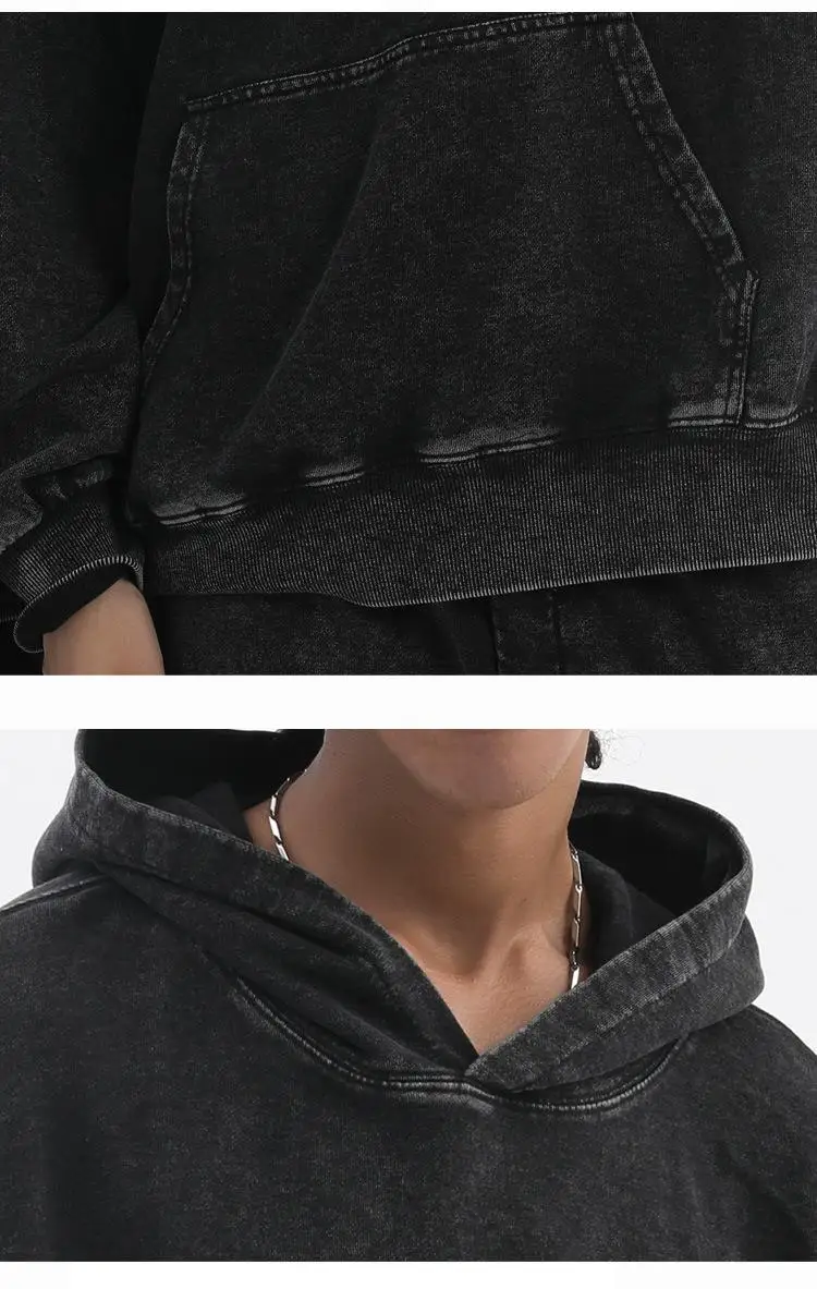 Sudadera con capucha lavada con hombros descubiertos de 380g para | Ropa de hombre · Omeda.es - Imagen 9