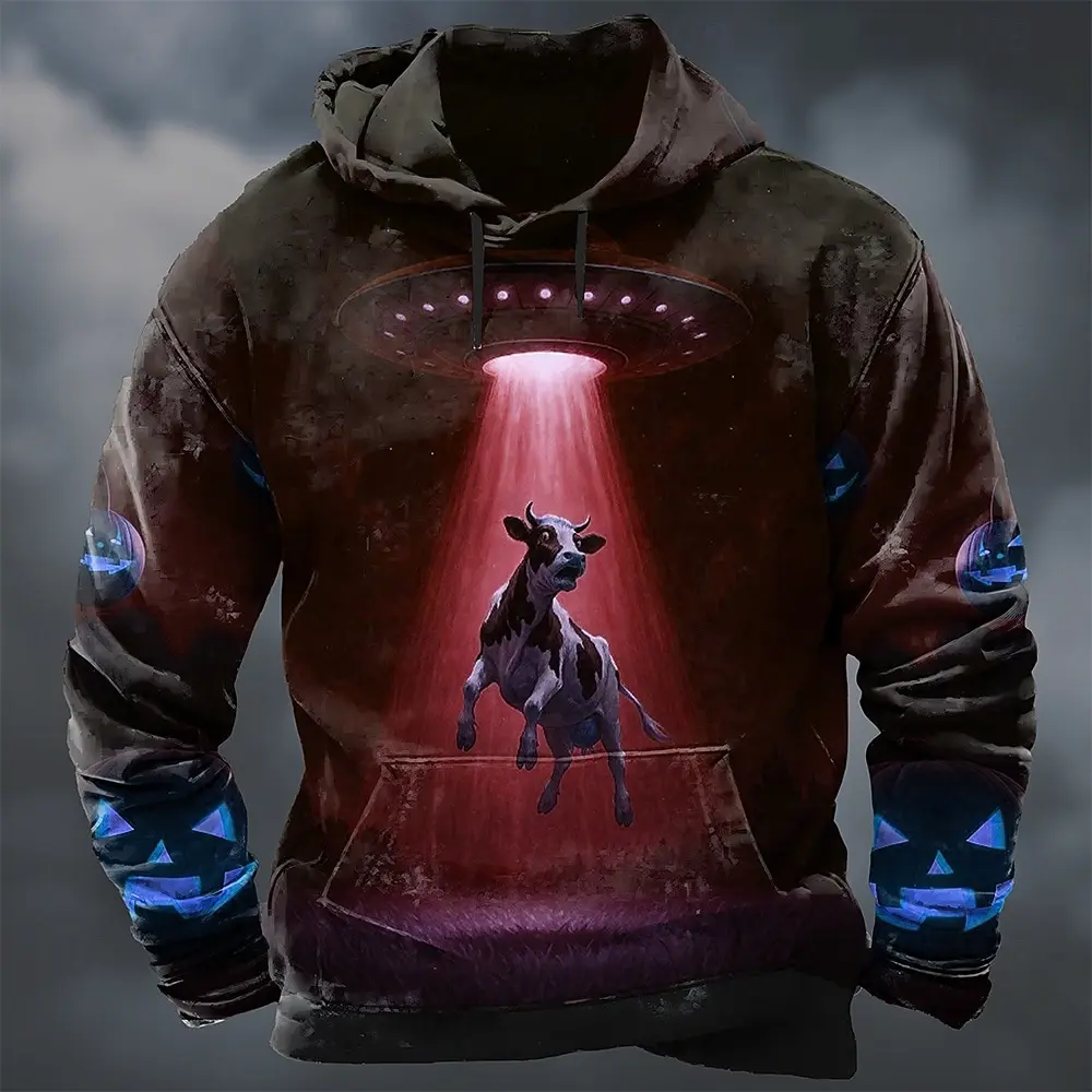 Sudadera con capucha de vaca para hombre, ropa de calle con cuello | Ropa de hombre · Omeda.es