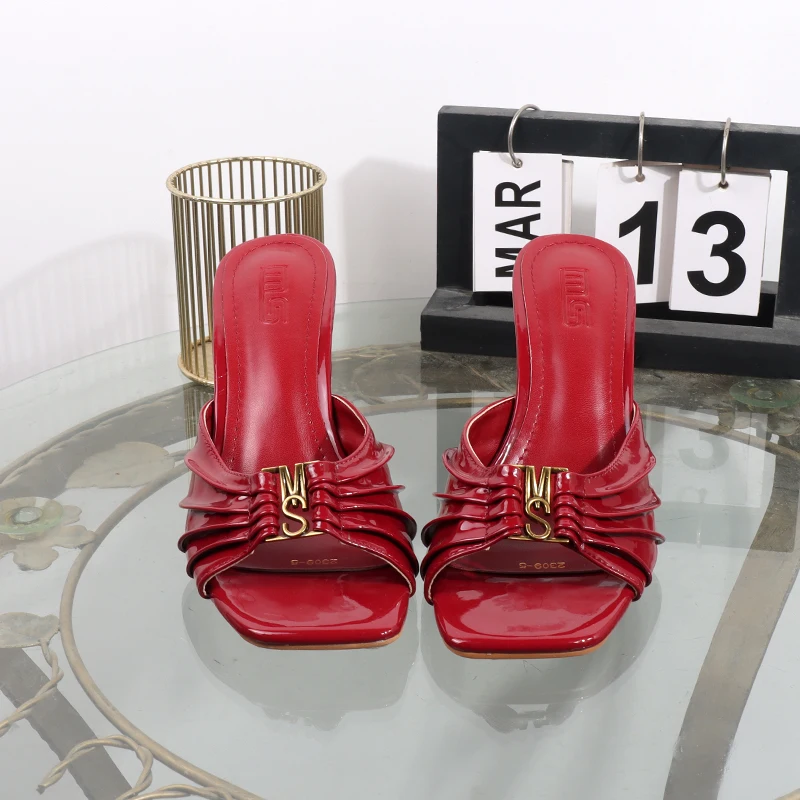 Tacones altos 2025, novedad de verano, zapatillas plisadas, dedos | Zapatos y calzado · Omeda.es - Imagen 10