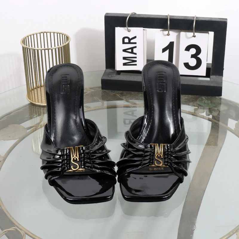 Tacones altos 2025, novedad de verano, zapatillas plisadas, dedos | Zapatos y calzado · Omeda.es - Imagen 7