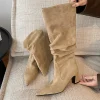 Tacones altos para Mujer, Botas altas de gamuza con punta estrecha, | Zapatos y calzado · Omeda.es