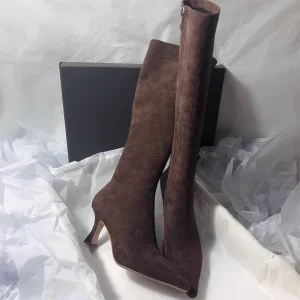 Tacones altos para Mujer, botas altas de gamuza con punta estrecha, | Zapatos y calzado · Omeda.es