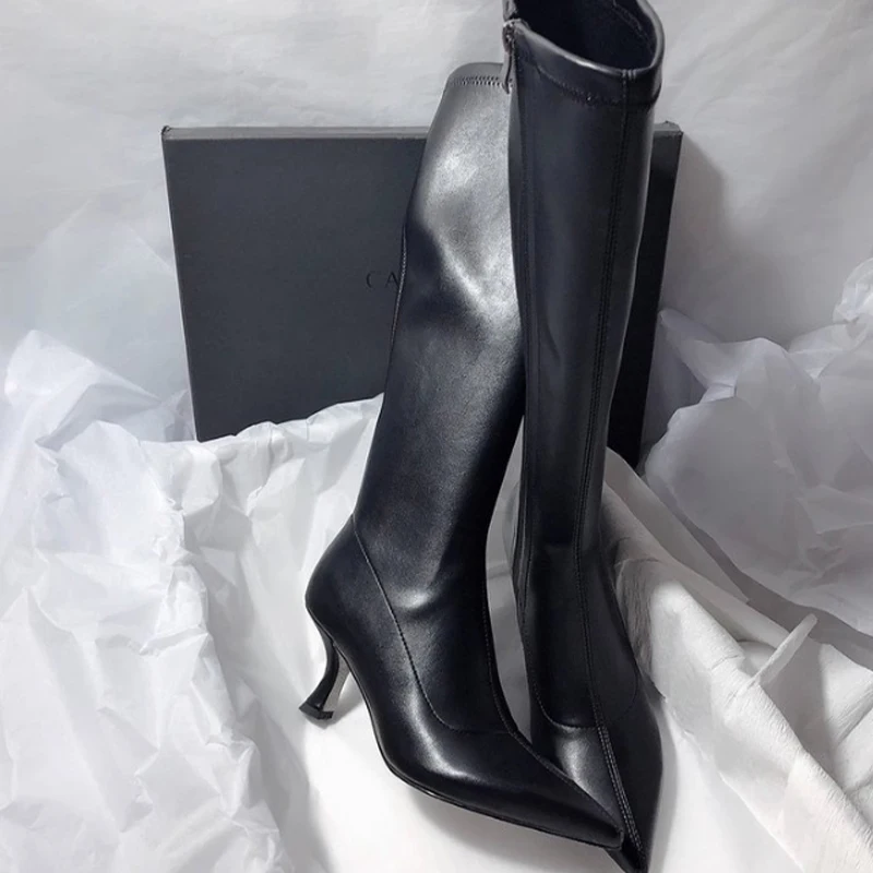 Tacones altos para Mujer, botas altas de gamuza con punta estrecha, | Zapatos y calzado · Omeda.es - Imagen 11