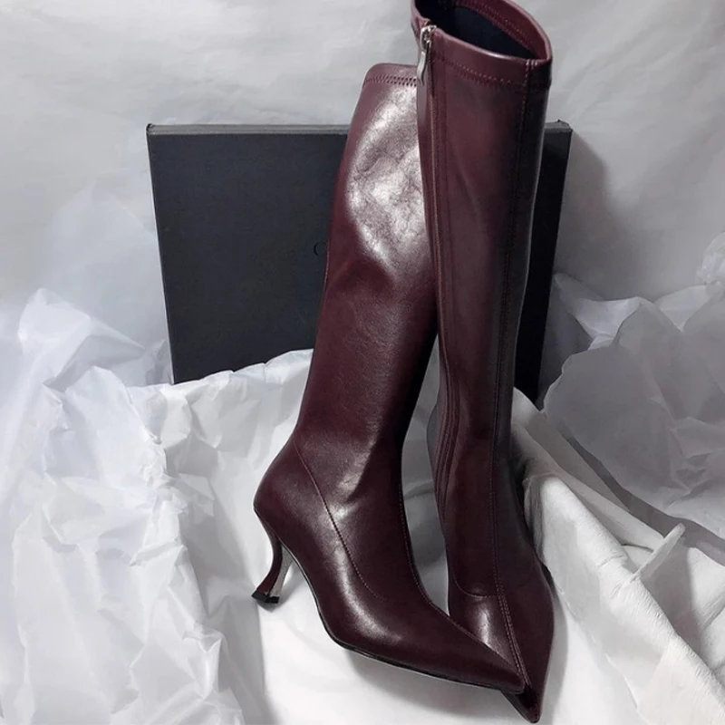 Tacones altos para Mujer, botas altas de gamuza con punta estrecha, | Zapatos y calzado · Omeda.es - Imagen 12