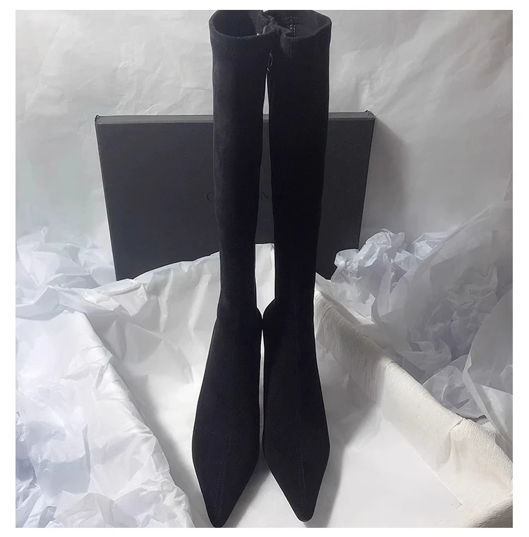 Tacones altos para Mujer, botas altas de gamuza con punta estrecha, | Zapatos y calzado · Omeda.es - Imagen 8