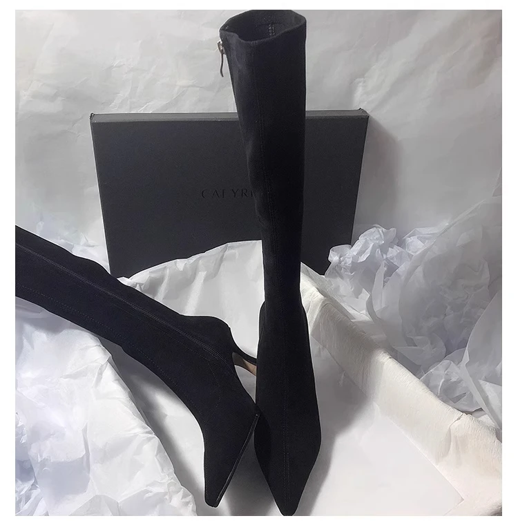 Tacones altos para Mujer, botas altas de gamuza con punta estrecha, | Zapatos y calzado · Omeda.es - Imagen 9