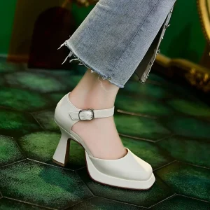 Tacones altos para trabajo de oficina, sandalias con hebillas y lazo | Zapatos y calzado · Omeda.es