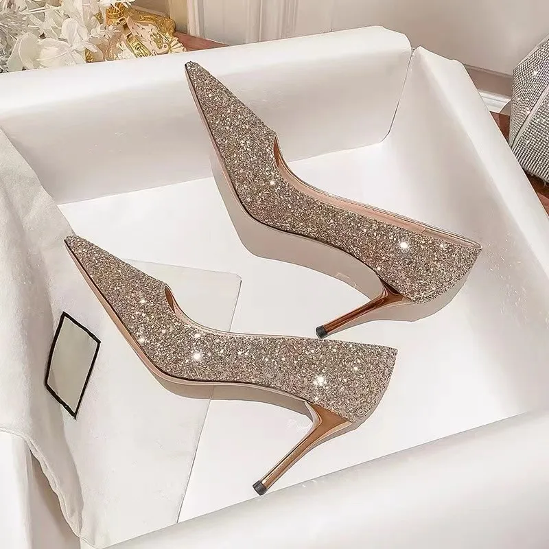 Tacones altos, zapatos de boda para mujer, tacones dorados para | Zapatos y calzado · Omeda.es - Imagen 10
