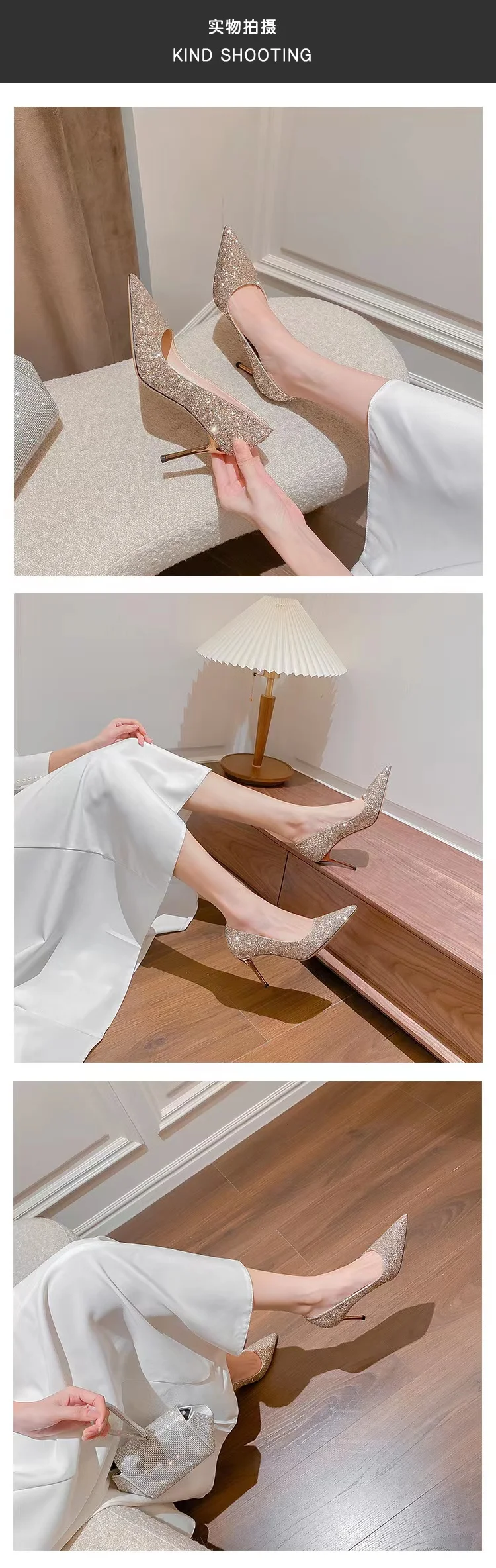 Tacones altos, zapatos de boda para mujer, tacones dorados para | Zapatos y calzado · Omeda.es - Imagen 4