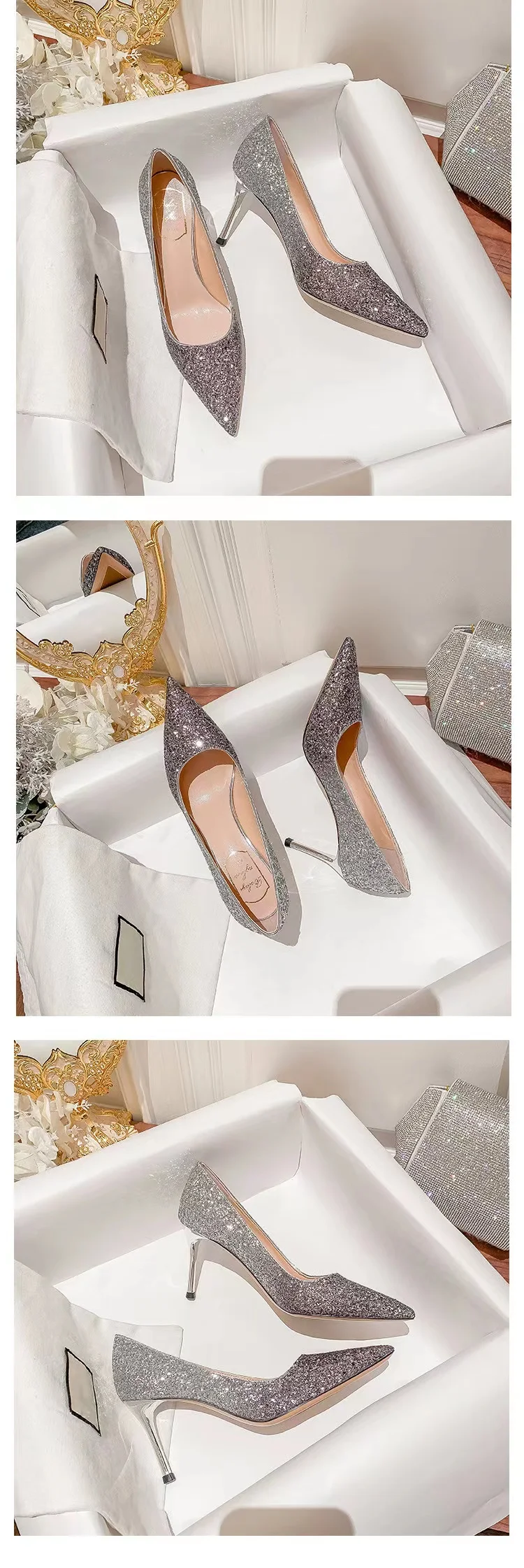 Tacones altos, zapatos de boda para mujer, tacones dorados para | Zapatos y calzado · Omeda.es - Imagen 6