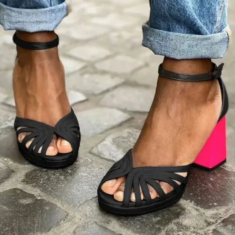 Tacones de bloque Sandalias transparentes Zapatos de mujer de moda | Zapatos y calzado · Omeda.es - Imagen 21