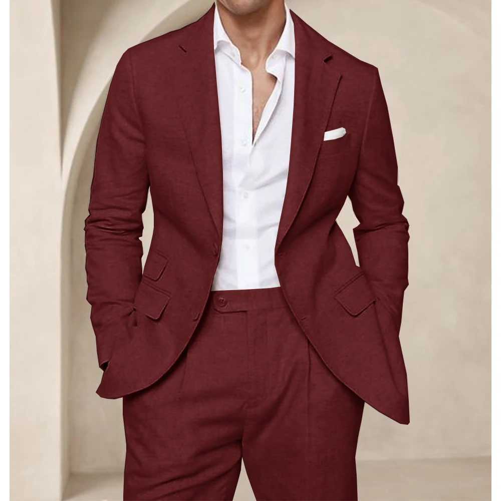 Traje de dos piezas para hombre, traje de verano de lino, fresco, | Ropa de hombre · Omeda.es - Imagen 10