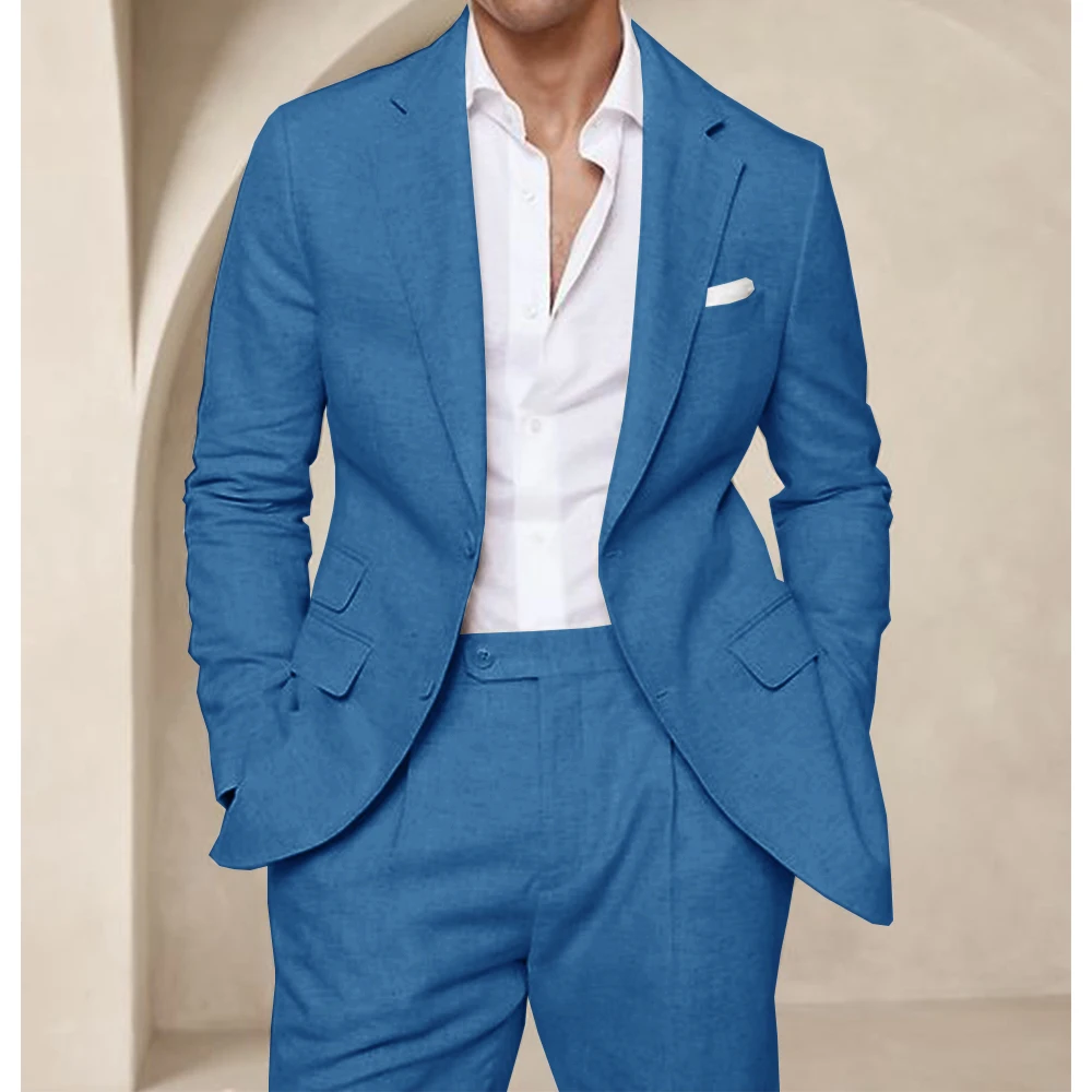 Traje de dos piezas para hombre, traje de verano de lino, fresco, | Ropa de hombre · Omeda.es - Imagen 11