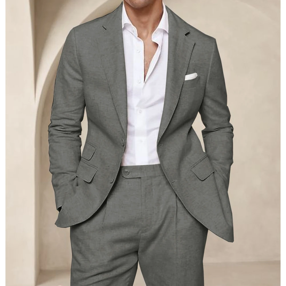 Traje de dos piezas para hombre, traje de verano de lino, fresco, | Ropa de hombre · Omeda.es - Imagen 12