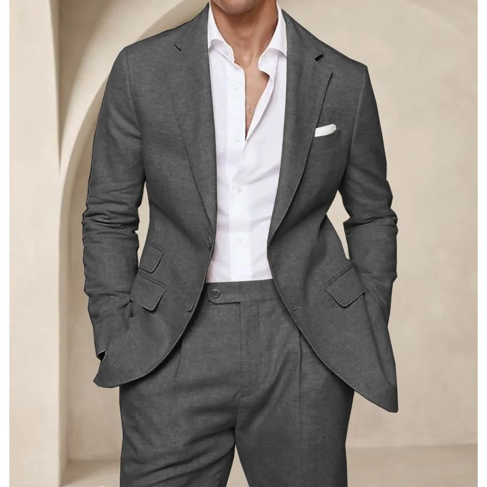 Traje de dos piezas para hombre, traje de verano de lino, fresco, | Ropa de hombre · Omeda.es - Imagen 16