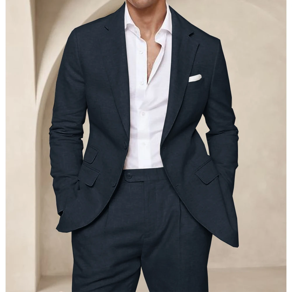 Traje de dos piezas para hombre, traje de verano de lino, fresco, | Ropa de hombre · Omeda.es - Imagen 7