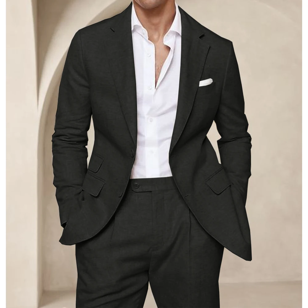 Traje de dos piezas para hombre, traje de verano de lino, fresco, | Ropa de hombre · Omeda.es - Imagen 8