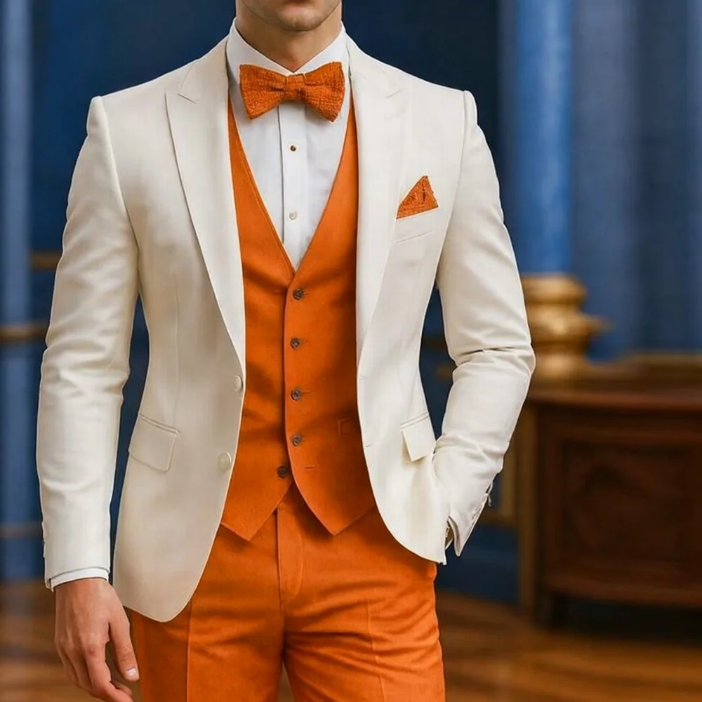 Traje Formal blanco y naranja para hombre, ocasión, boda, padrinos de | Ropa de hombre · Omeda.es - Imagen 6