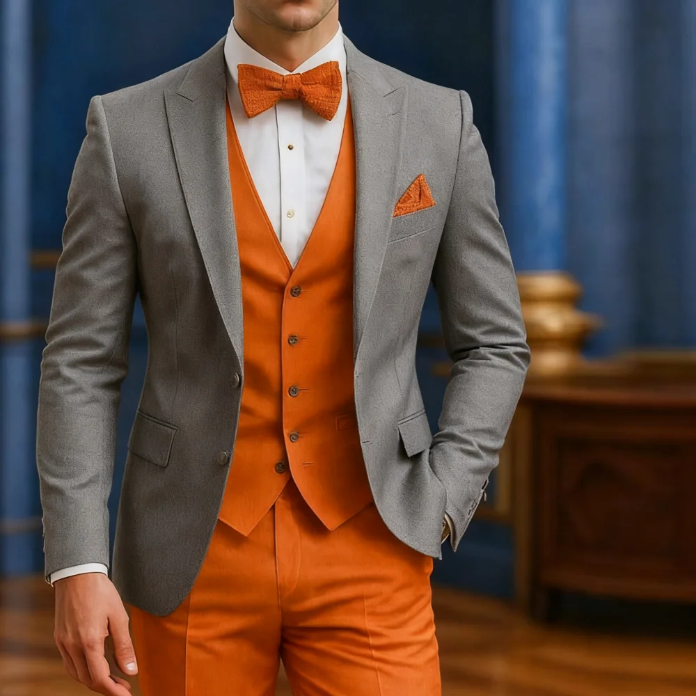 Traje Formal blanco y naranja para hombre, ocasión, boda, padrinos de | Ropa de hombre · Omeda.es - Imagen 9