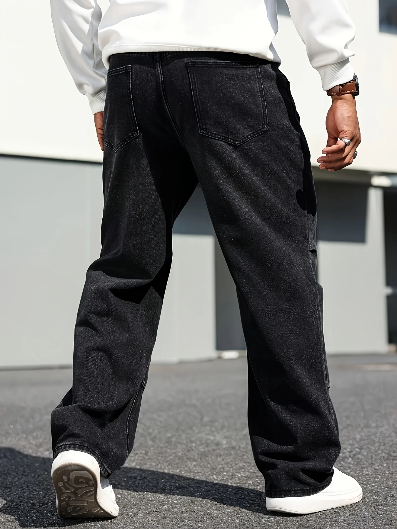 Vaqueros clásicos de pierna recta para hombre: mezcla de algodón, | Ropa de hombre · Omeda.es - Imagen 4