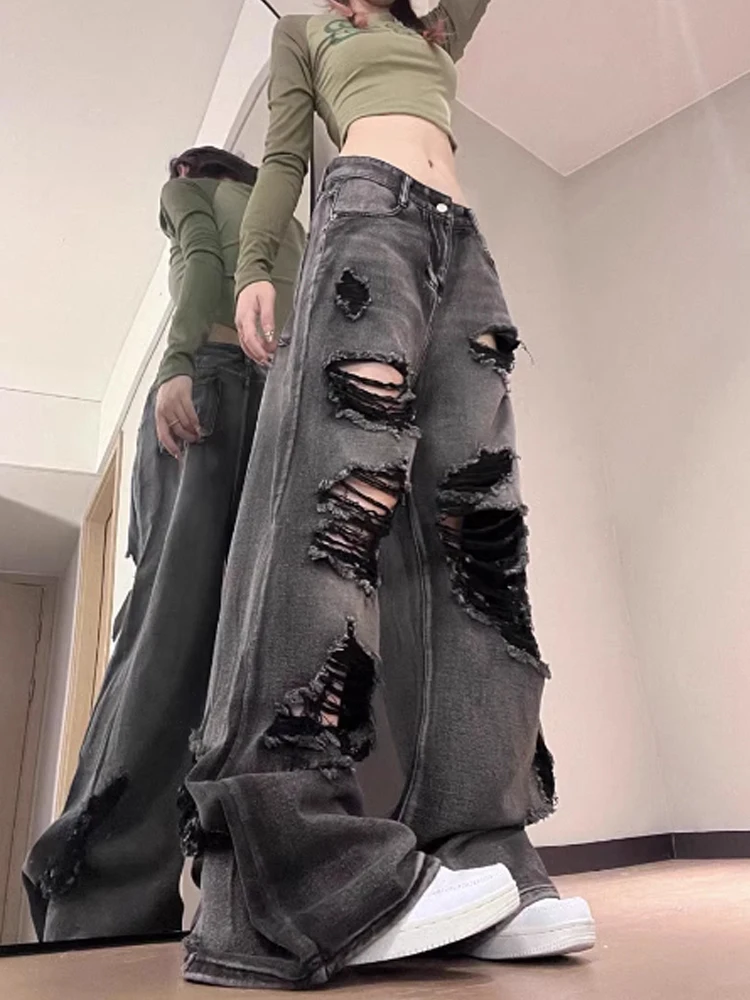 Vaqueros rasgados para mujer, ropa de calle estética Vintage holgada, | Ropa de mujer · Omeda.es - Imagen 7