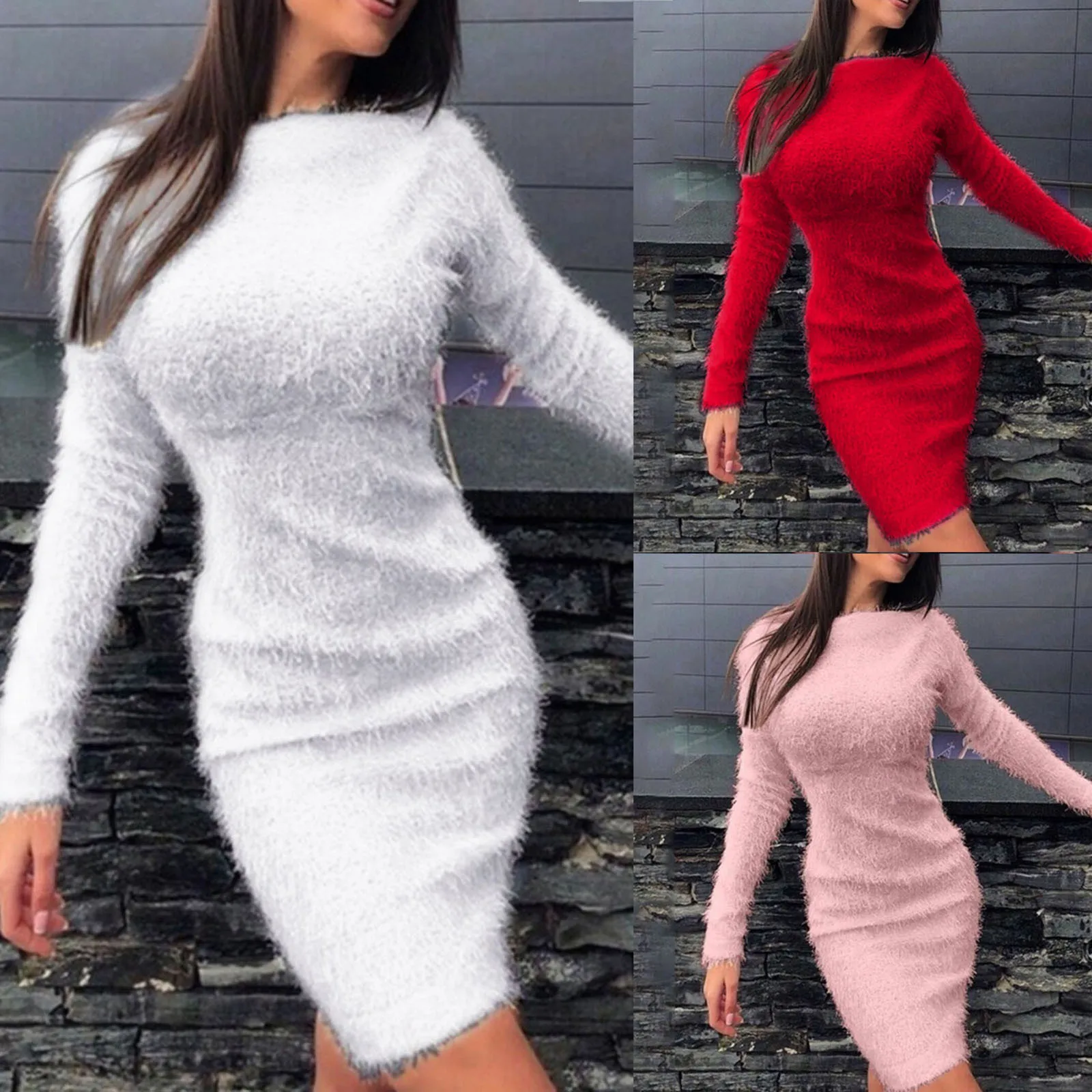 Vestido ajustado para mujer Otoño Invierno elegante tejido rosa de | Ropa de mujer · Omeda.es - Imagen 2