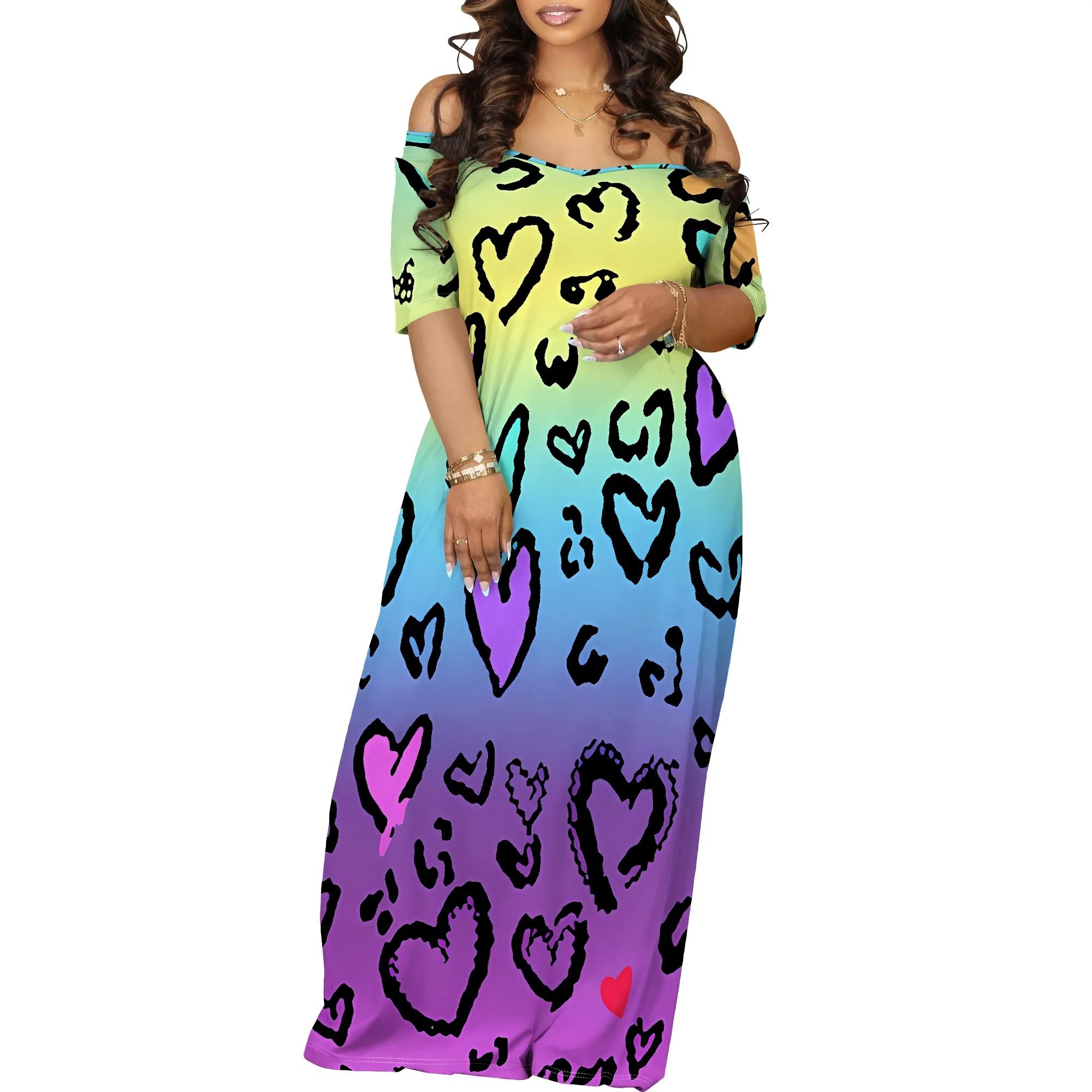 Vestido largo de manga corta estampado a la moda para mujer Vestido | Ropa de mujer · Omeda.es - Imagen 13