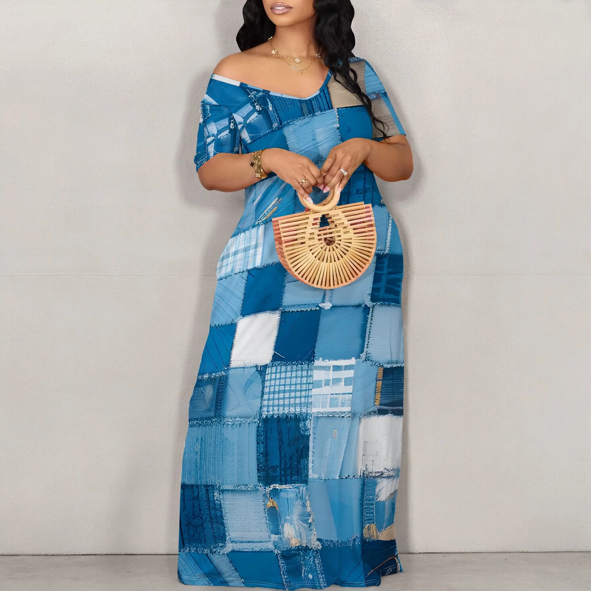 Vestido largo de manga corta estampado a la moda para mujer Vestido | Ropa de mujer · Omeda.es - Imagen 6