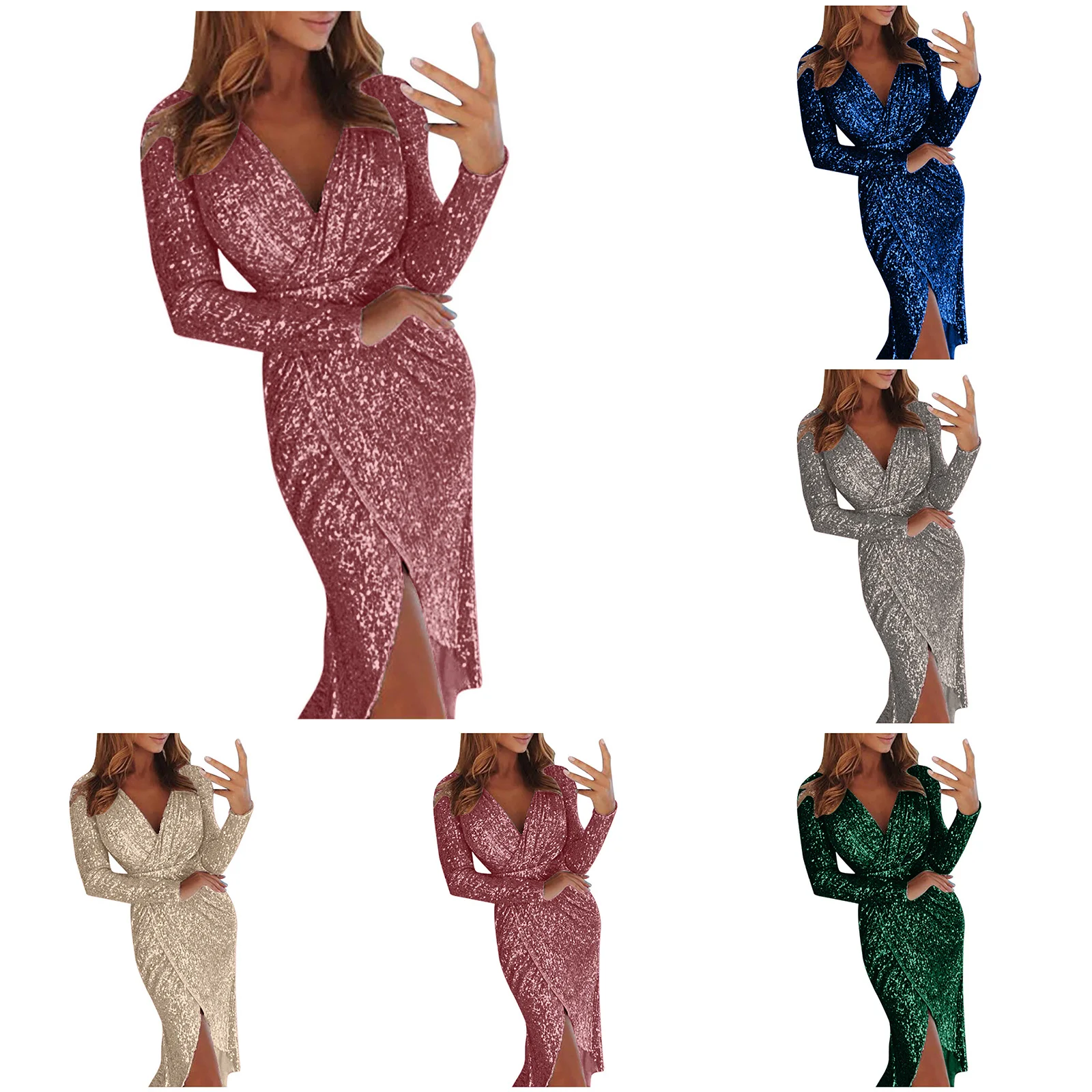 Vestidos de fiesta para mujer, vestido Sexy de lentejuelas con escote | Ropa de mujer · Omeda.es - Imagen 2