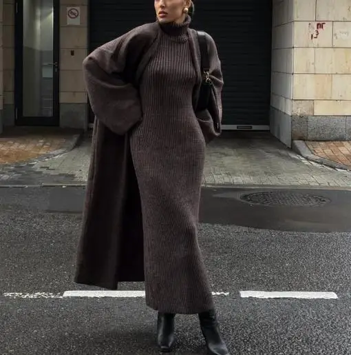 Vestidos de mujer trajes 2025 Otoño/Invierno nueva moda cuello alto | Ropa de mujer · Omeda.es