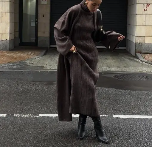 Vestidos de mujer trajes 2025 Otoño/Invierno nueva moda cuello alto | Ropa de mujer · Omeda.es - Imagen 4